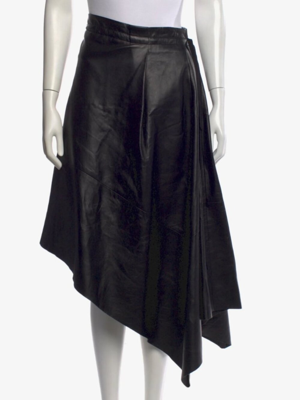 Proenza Schouler Asymmetric Leather Skirt with Tie - Size 6